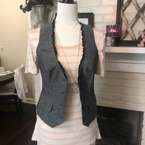 Grey 4 Button Dressy Vest